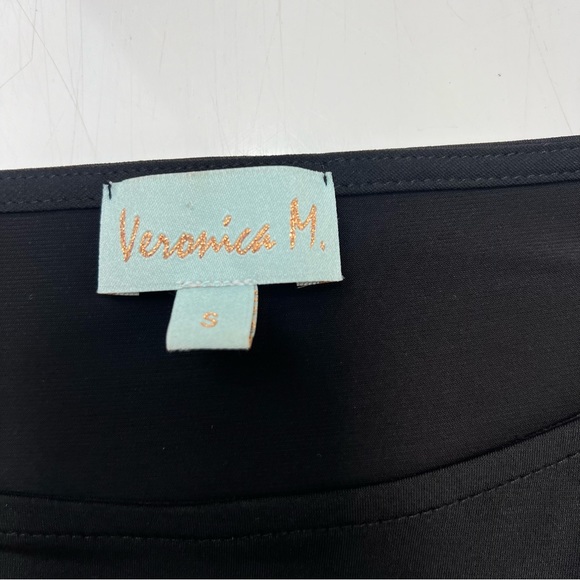 veronica M women’s black hot nights shirred dress S L93-38 - Picture 4 of 6